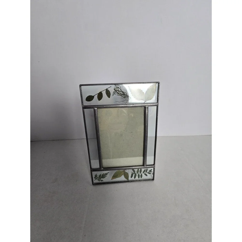 Unique Metal and Glass Preserved Plant Picture Frame 9x4